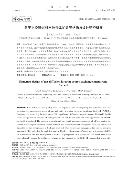 质子交换膜燃料电池气体扩散层结构与设计研究进展