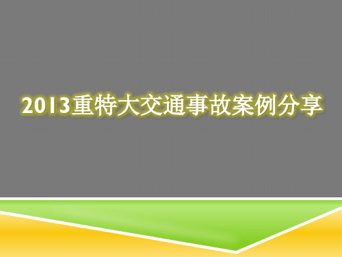 2013重特大交通事故案例