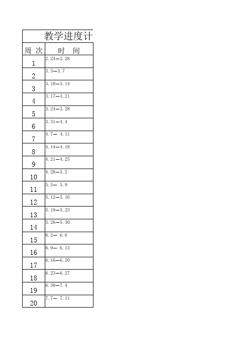 五年级数学上册教学进度时间表