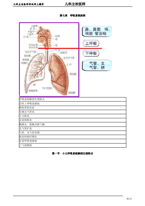 2020年儿科主治医师资格考试笔试考点讲解及答案解析 (8)：呼吸系统疾病