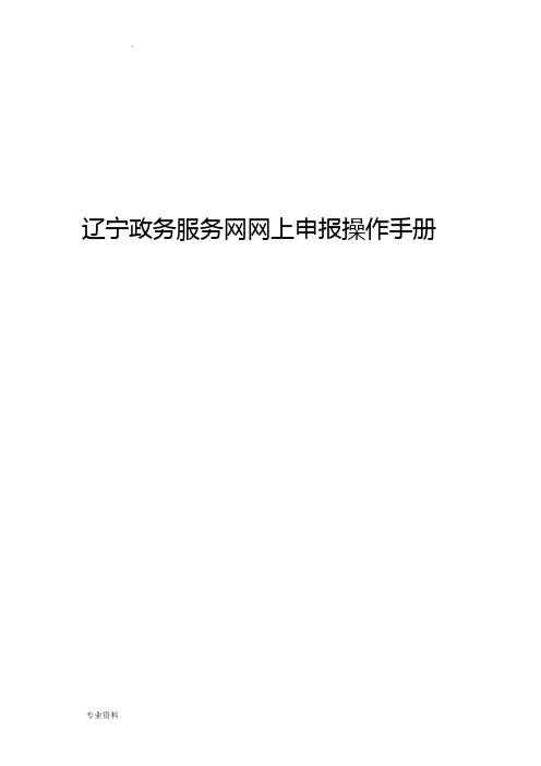 辽宁政务服务网网上申报操作手册