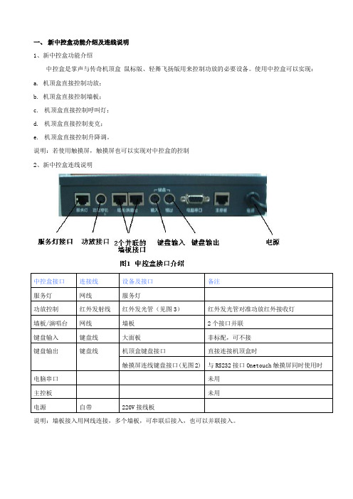 新中控盒,触摸屏的连接说明