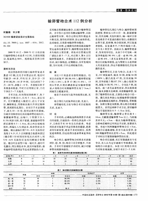 输卵管吻合术112例分析