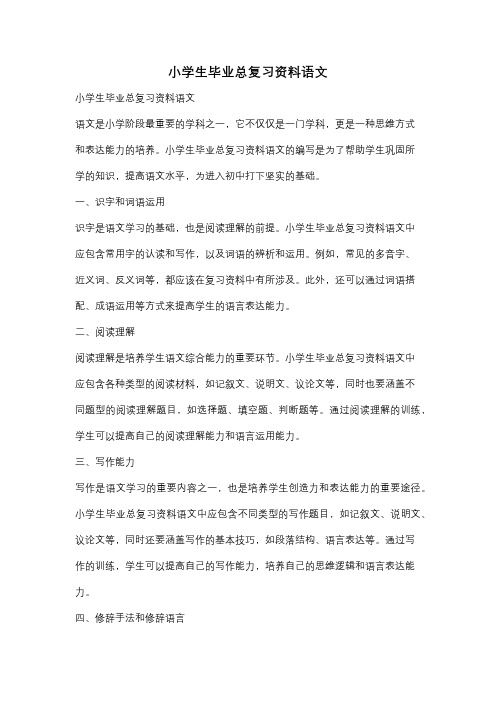 小学生毕业总复习资料语文