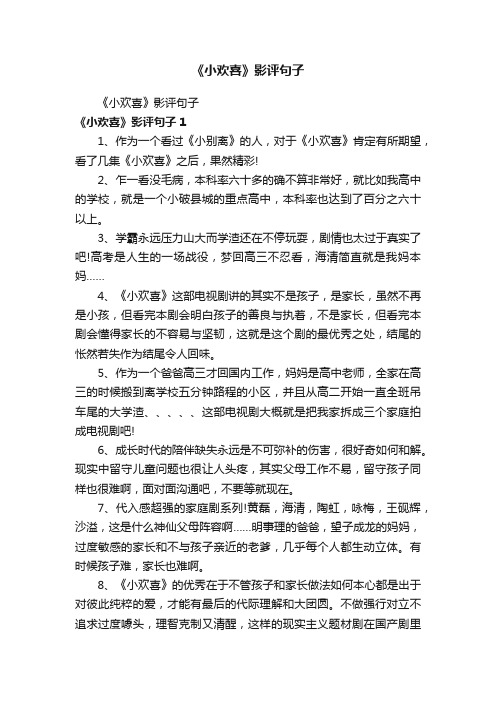 《小欢喜》影评句子