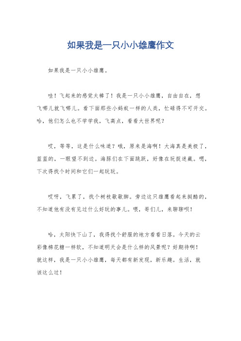 如果我是一只小小雄鹰作文