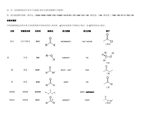 常见官能团-化学结构式