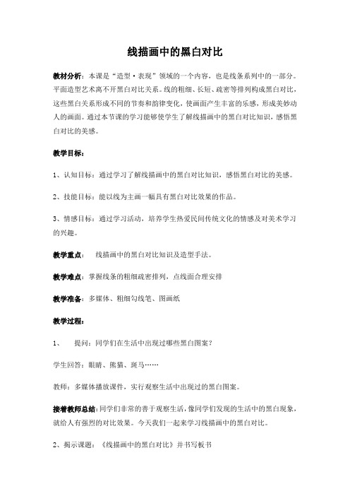 线描画中的黑白对比