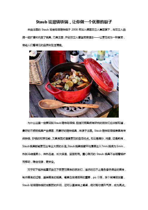 Staub珐琅铸铁锅,让你做一个优雅的厨子