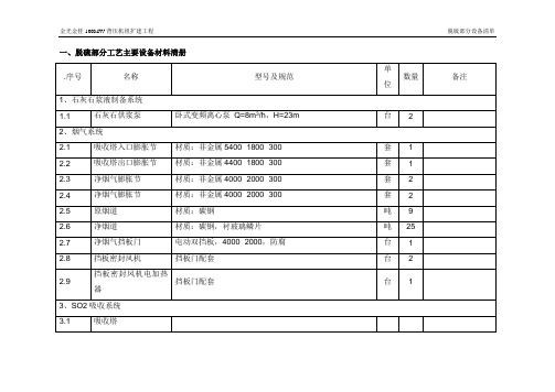 2金桂脱硫设备清册解读