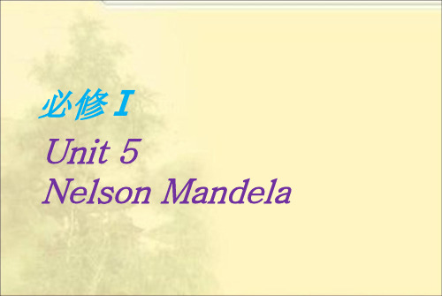 高三第一轮复习必修1 Unit 5 Nelson Mandela-a modern hero