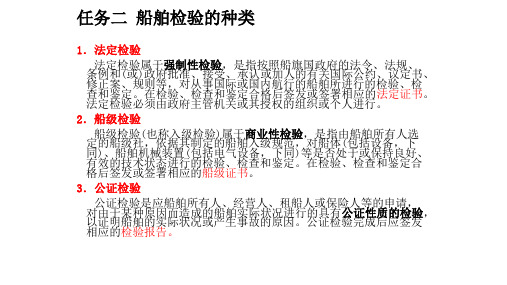 任务二 船舶检验的种类