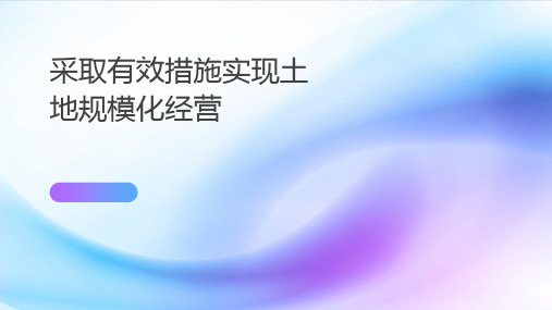 采取有效措施实现土地规模化经营