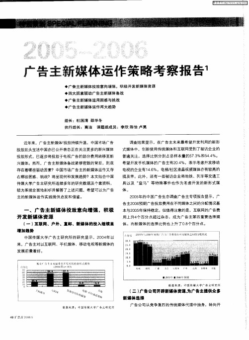 2005-2006广告主新媒体运作策略考察报告