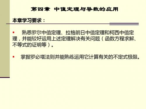 第四章中值定理与导数的应用精品文档