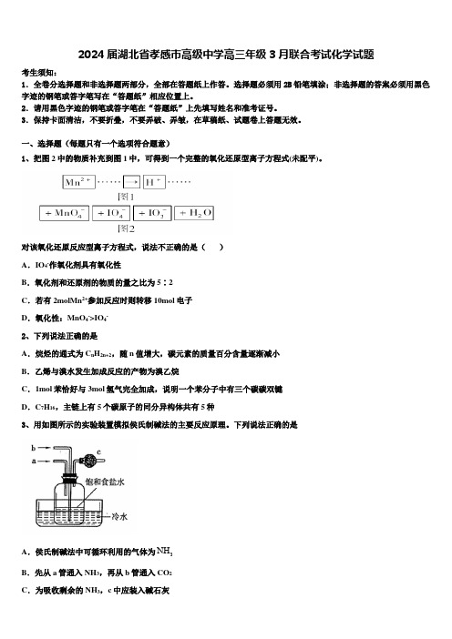 2024届湖北省孝感市高级中学高三年级3月联合考试化学试题含解析