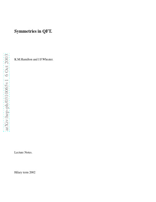 Symmetries in QFT