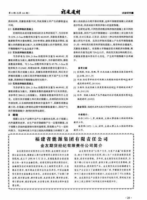 福建省能源集团有限责任公司金友期货经纪有限责任公司简介