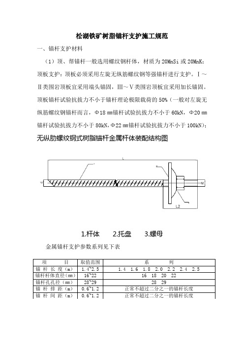 树脂锚杆施工要求