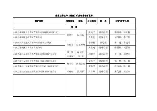 全市矿区领导名单