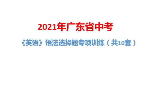 2021年广东省中考英语语法选择题专项训练(共10套)