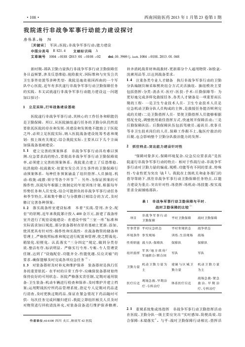 我院遂行非战争军事行动能力建设探讨