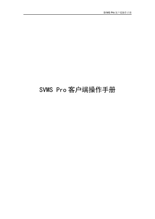 大华 svms pro 客户端操作手册说明书