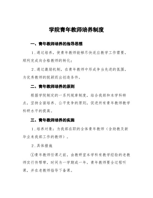 学院青年教师培养制度