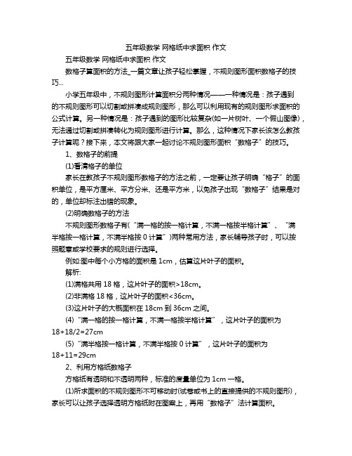 五年级数学 网格纸中求面积 作文