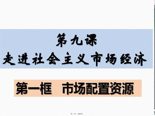 高中政治4.9.1市场配置资源课件新人教版必修1