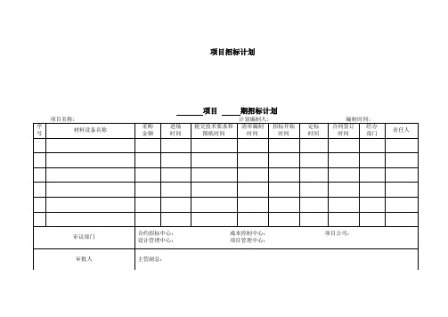 招投标用表格模板(DOC)