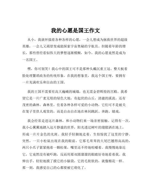 我的心愿是国王作文