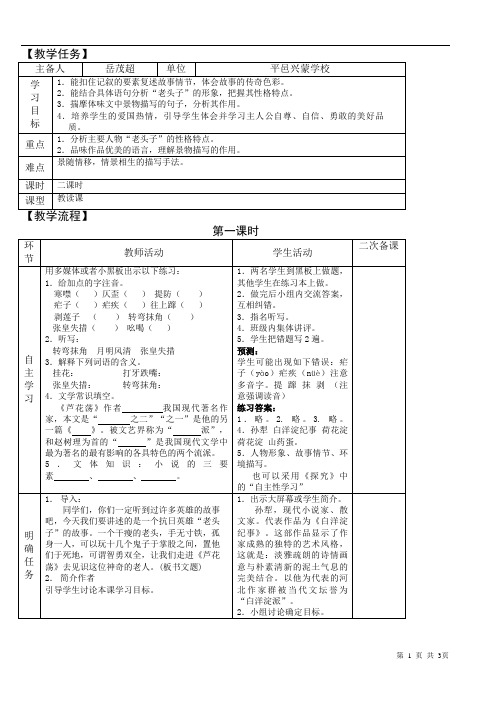 2芦花荡第一课时