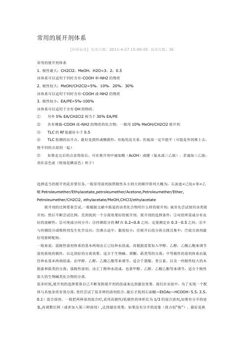 常用的展开剂体系