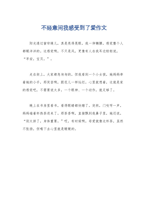 不经意间我感受到了爱作文