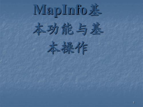 MapInfo基本功能与基本操作ppt课件