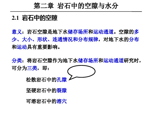 us水文地质学岩石中的空隙与水分