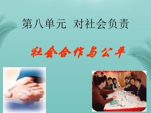 【全版】社会合作与公平推荐PPT