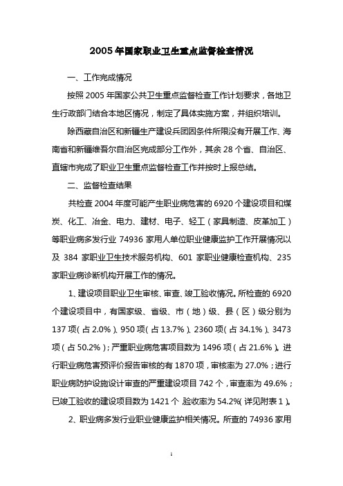 3年国家职业卫生放射卫生监督抽检工作