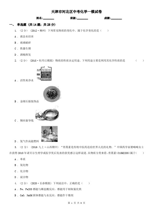 天津市河北区中考化学一模试卷