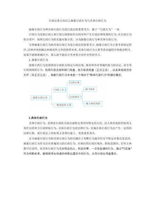 抽象行政行为和具体行政行为区分