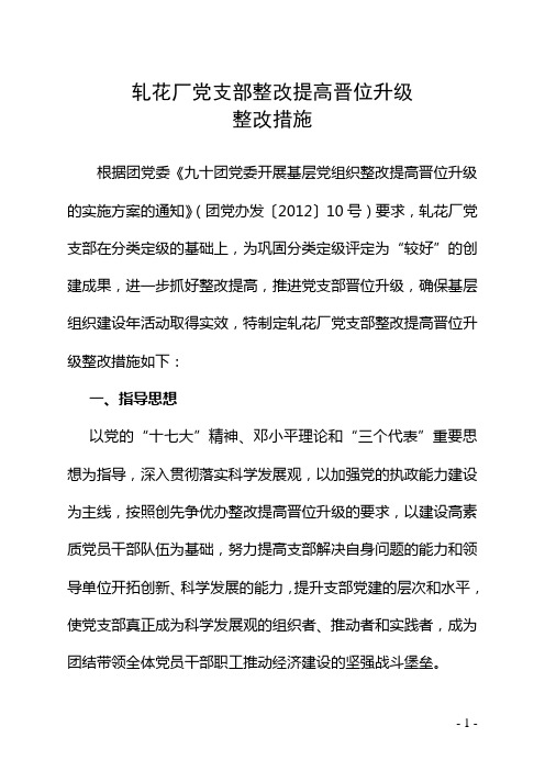 党支部整改提高晋位升级整改措施[1]