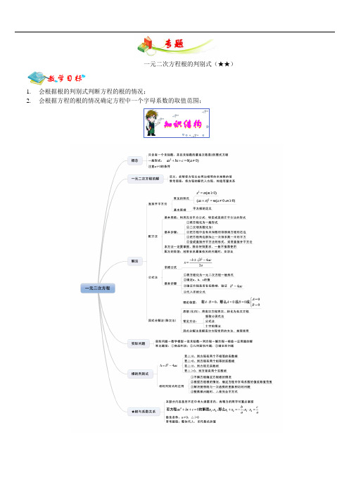 沪教版(上海)八年级第一学期辅导讲义 17.3一元二次方程的判别式2星