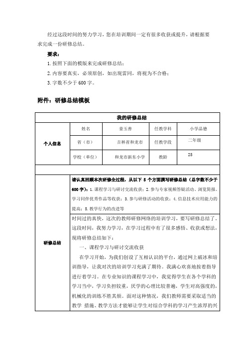 个人研修总结(1)