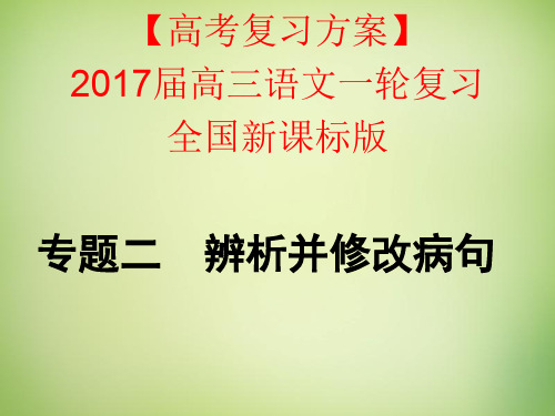 2017届高考语文一轮复习 专题二 辨析并修改病句课件