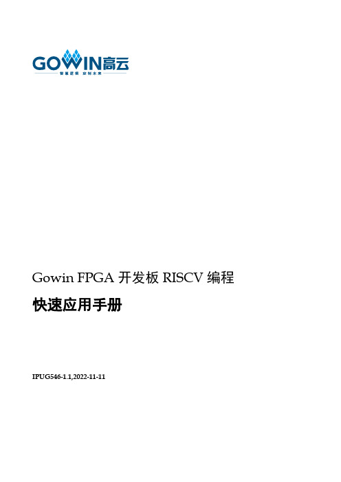 Gowin FPGA 开发板 RISCV 编程 快速应用手册说明书