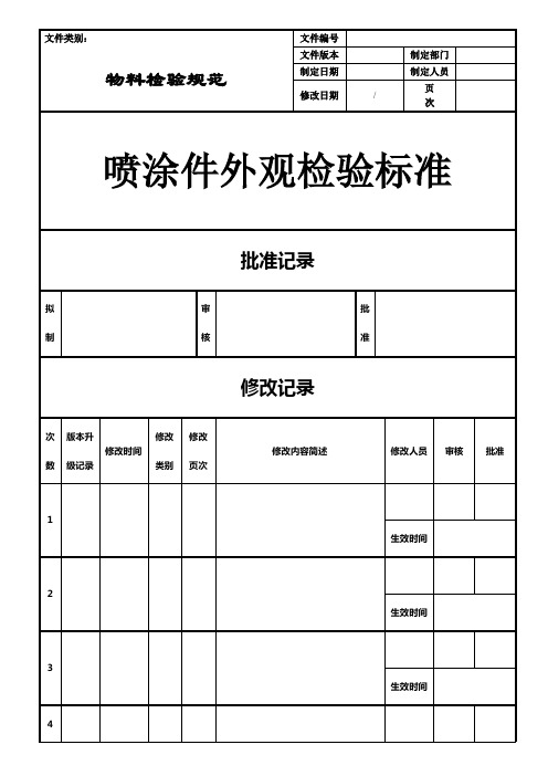 喷涂件检验标准