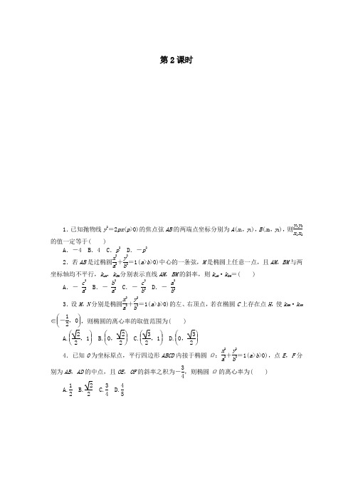 2021届高考数学一轮知能训练专题五圆锥曲线的综合及应用问题第2课时含解析