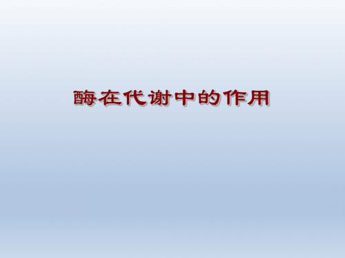 《酶在代谢中的作用》课件3(13张PPT)(中图版必修1)