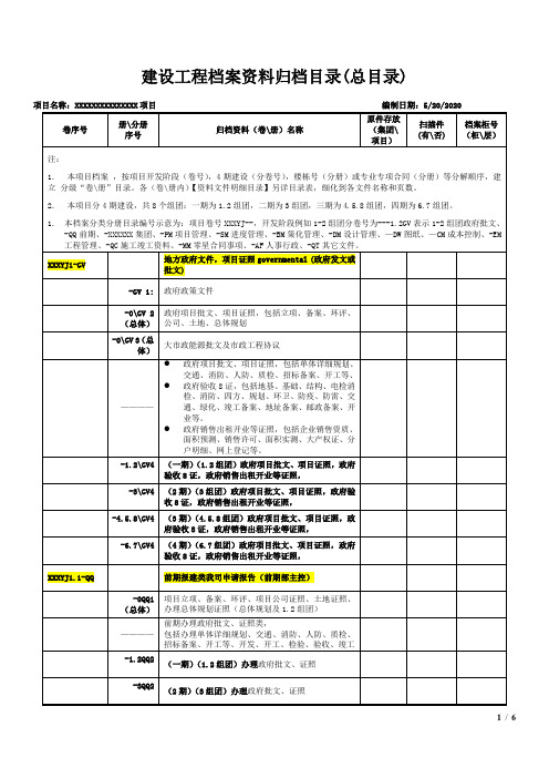 建设工程档案资料归档(总目录1) - 副本